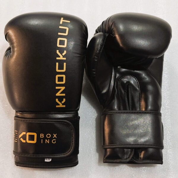 Black Boxing Gloves without Gold Outline - Image 2