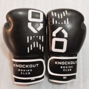Black Boxing Gloves with White Logo