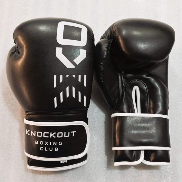 Black Boxing Gloves with White Logo - Image 2