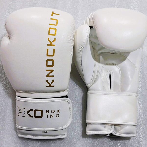 White Boxing Gloves without Gold Outline - Image 2